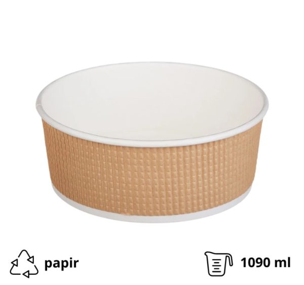 Kartonska posuda Tambien ECO 1090 ml d=166 mm h=65 mm valoviti kraft (25 kom/pak) [25 kom/pak]