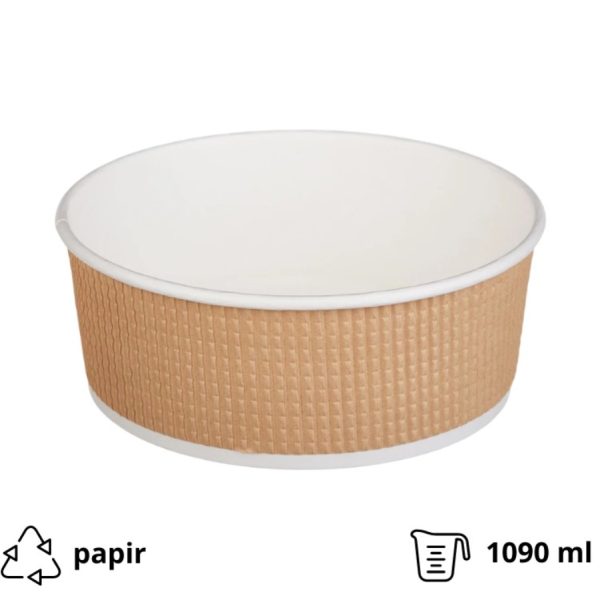 Kartonska posuda Tambien ECO 1090 ml d=166 mm h=65 mm valoviti kraft (25 kom/pak) [25 kom/pak]