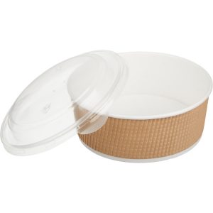 Kartonska posuda Tambien ECO s poklopcem 1090 ml d=166 mm h=65 mm valoviti kraft [25 kom/pak] (komplet)