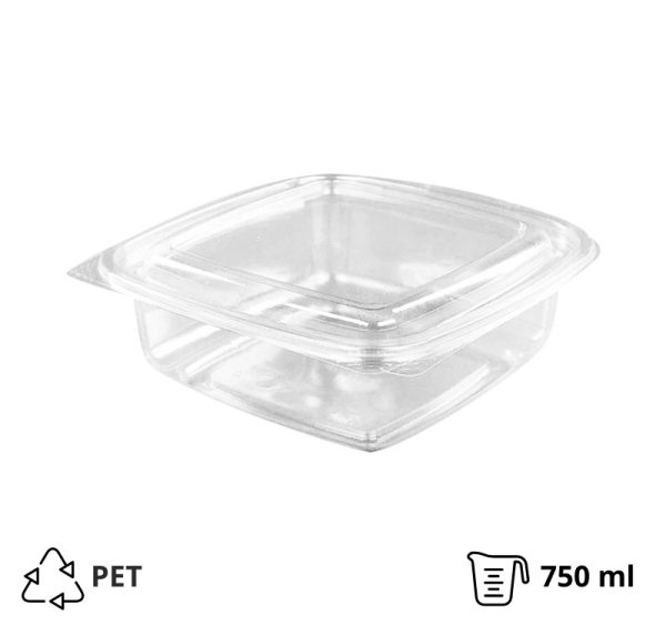 Posuda sa poklopcem PET 750 ml 172х167х55 mm providna [299 kom/pak]