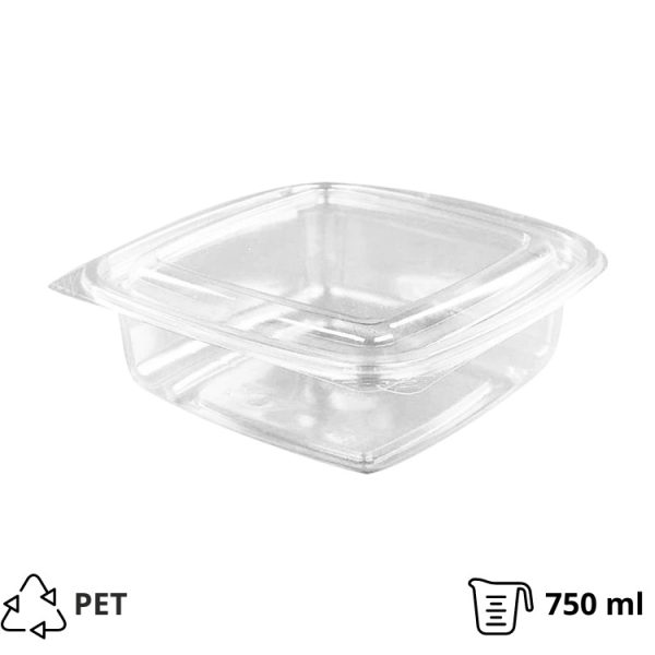 Posuda sa poklopcem PET 750 ml 172х167х55 mm providna [299 kom/pak]