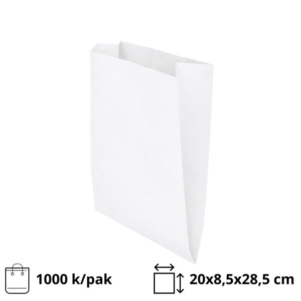 Papirna kesa 200х85х285 mm bela laminirana [3900 kom/pak]