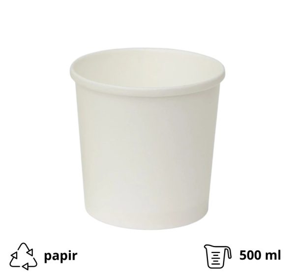 Kartonska posuda za supu 500 ml d=98 mm h=99 mm bijela ( kom/pak) [50 kom/pak]
