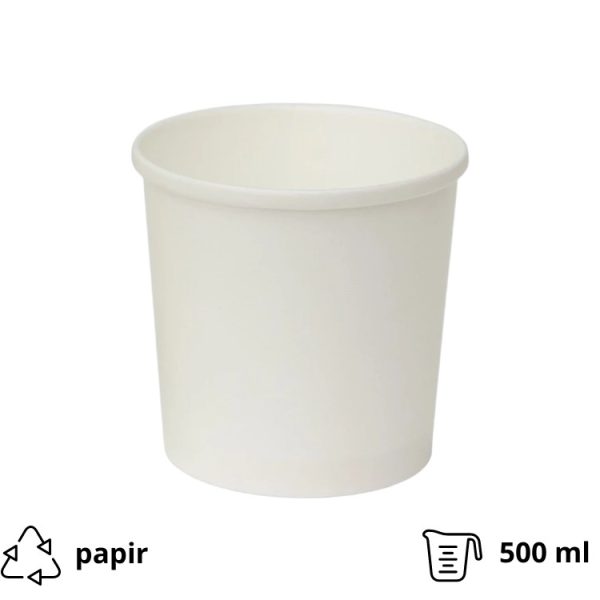 Kartonska posuda za supu 500 ml d=98 mm h=99 mm bijela ( kom/pak) [50 kom/pak]