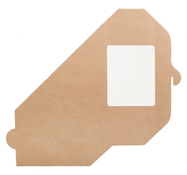 Kartonska kutija za sendvič sa prozorom ECO Sanswich 130x130x70 mm kraft (50 kom/pak)