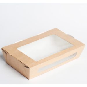 Kartonska kutija sa prozorom ECO salad 600 ml 150x115x50 mm kraft ( kom/pak) [500 kom/pak]