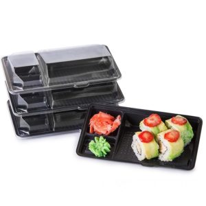 Posuda za sushi sa poklopcem PS 195x106x40 mm, 1000 kom (komplet)