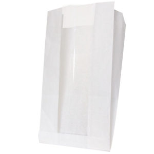 Papirna kesa sa prozorom 200(100)x60x300 mm bijela