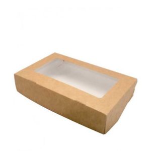 Kartonska kutija s prozorom ECO Tabox 1500 ml 200x200x40 mm kraft (25 kom/pak)