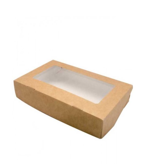 Kartonska kutija s prozorom ECO Tabox 1500 ml 200x200x40 mm kraft (25 kom/pak)