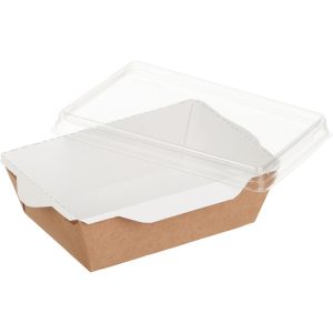 Kartonska posuda za salate i topla jela sa providnim poklopcem ECO OpSalad 400 ml 120х85х45 mm kraft ( kom/pak) [150 kom/pak]