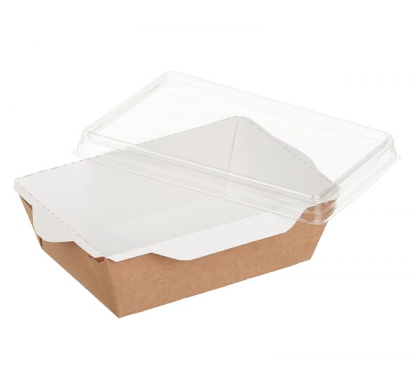 Kartonska posuda za salate i topla jela sa providnim poklopcem ECO OpSalad 400 ml 120х85х45 mm kraft ( kom/pak) [150 kom/pak]