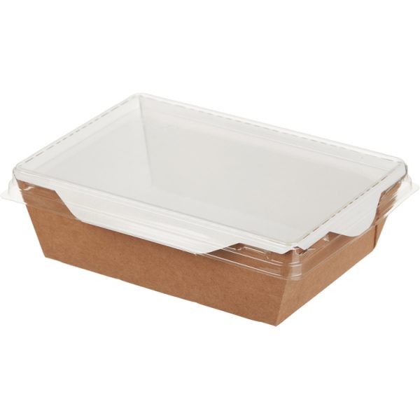 Kartonska posuda za salate i topla jela sa providnim poklopcem ECO OpSalad 400 ml 120х85х45 mm kraft ( kom/pak) [150 kom/pak]