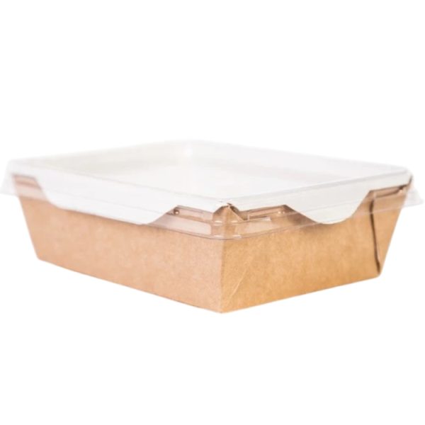 Kartonska posuda sa providnim poklopcem ECO OPSalad 1000 ml 200x140x55 mm kraft [50 kom/pak]