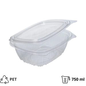 Posuda sa poklopcem PET PolyER 750 ml 156х129х73 mm [300 kom/pak]