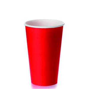 Papirna čaša 1-sl 400 ml d=mm crvena (50 kom/pak)