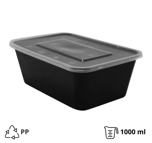 Posuda sa pokpopcem PP TaMbien 1000 ml 170х115х65 mm crna (50 kom/pak) [300 kom/pak]