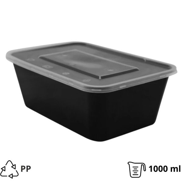 Posuda sa pokpopcem PP TaMbien 1000 ml 170х115х65 mm crna (50 kom/pak) [300 kom/pak]