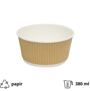 Kartonska posuda Tambien ECO 380 ml d=110 mm h=60 mm valoviti kraft isprekidana linija ( kom/pak) [25 kom/pak]
