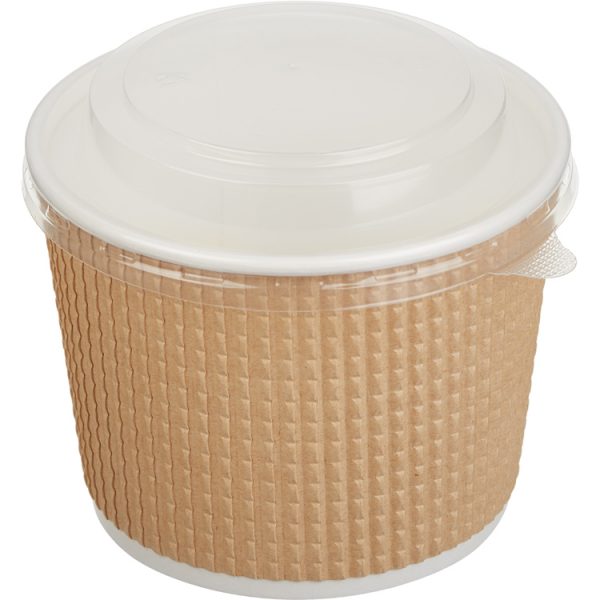 Kartonska posuda Tambien ECO 520 ml d=110 mm h=84,5 mm gofriran kraft isprekidana linija ( kom/pak) [25 kom/pak]