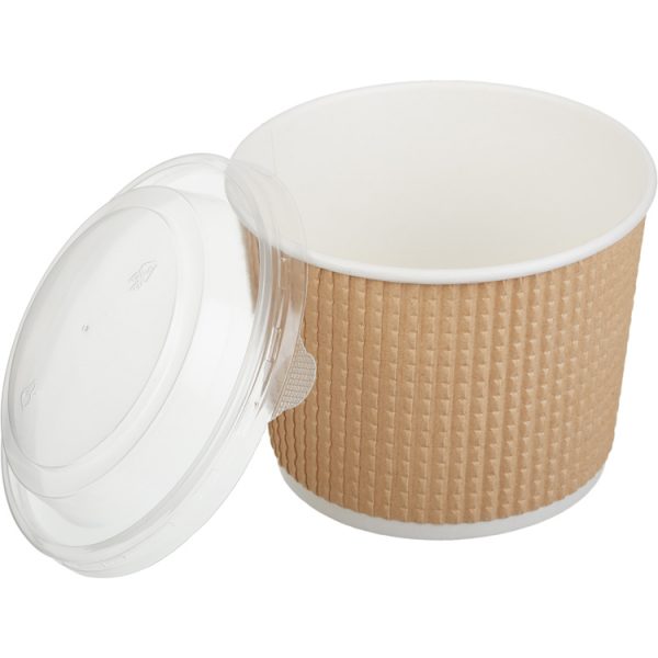 Kartonska posuda Tambien ECO 520 ml d=110 mm h=84,5 mm gofriran kraft isprekidana linija ( kom/pak) [25 kom/pak]