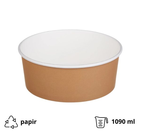 Kartonska kutija Tambien ECO 1090 ml d=166 mm h=65 mm kraft ( kom/pak) [50 kom/pak]