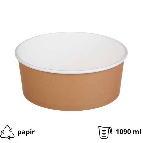 Kartonska kutija Tambien ECO 1090 ml d=166 mm h=65 mm kraft ( kom/pak) [50 kom/pak]