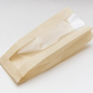 Papirna vrećica sa prozorom 170 (110) x 80 x 200 mm smeđa