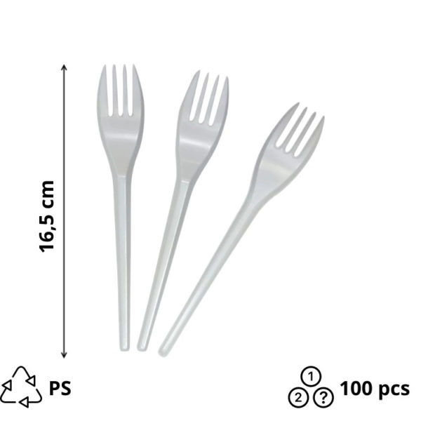 Viljuška TaMbien PS 16,5 cm bela [100 kom/pak]