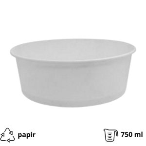 Kartonska posuda za salate 750 ml d=150 mm h=60 mm bijeli ( kom/pak) [50 kom/pak]