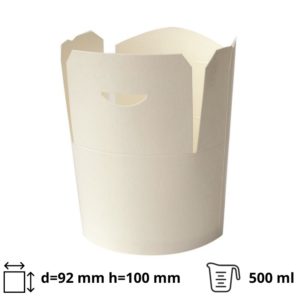 Kartonska kutija za nudle/pastu 500 (650) ml d=92 mm h=100 mm bela [50 kom/pak]
