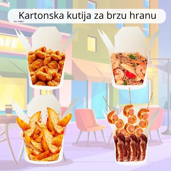 Kartonska kutija za nudle/pastu 500 (650) ml d=92 mm h=100 mm bela [50 kom/pak]