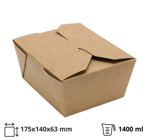 Kartonska kutija Tambien ECO 1400 ml 175x140x63 mm obostrani kraft (200 kom/pak) [50 kom/pak]