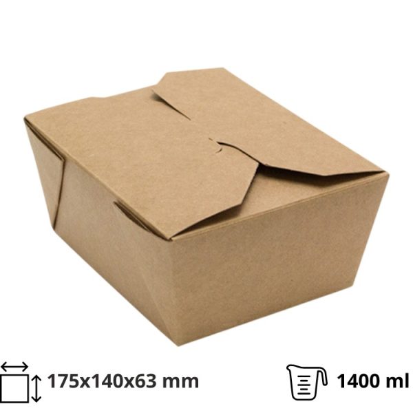 Kartonska kutija Tambien ECO 1400 ml 175x140x63 mm obostrani kraft (200 kom/pak) [50 kom/pak]