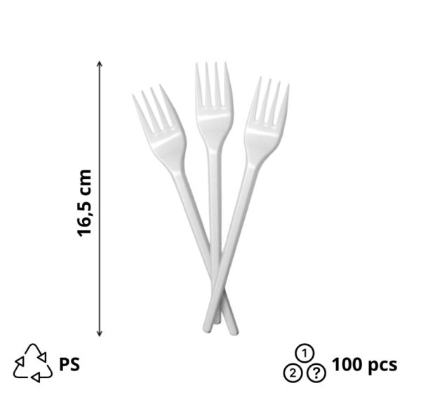 Viljuška PS 16,5 cm bela [100 kom/pak]