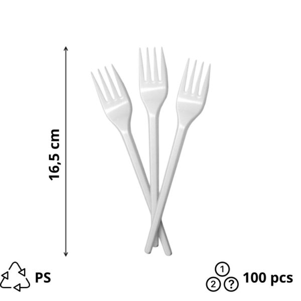 Viljuška PS 16,5 cm bela [100 kom/pak]