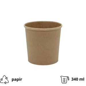 Kartonska posuda za supu Tambien ECO 340 ml d=70 mm h=85 mm kraft ( kom/pak) [25 kom/pak]