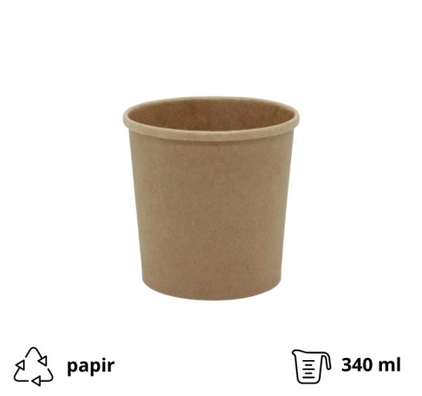 Kartonska posuda za supu Tambien ECO 340 ml d=70 mm h=85 mm kraft ( kom/pak) [25 kom/pak]