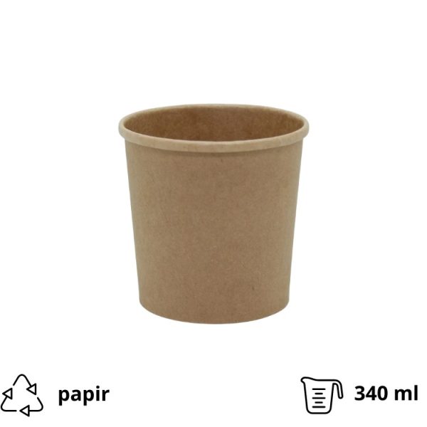 Kartonska posuda za supu Tambien ECO 340 ml d=70 mm h=85 mm kraft ( kom/pak) [25 kom/pak]