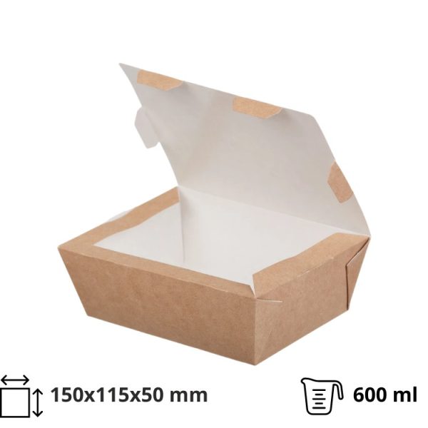 Kartonska kutija za ručak ECO LUNCH BOX 600 ml 150x115x50 mm, kraft ( kom/pak) [500 kom/pak]