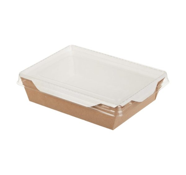 Kartonska posuda sa providnim poklopcem ECO OpSalad 500 ml 160х120х45 mm kraft (10 kom/pak) [10 kom/pak]
