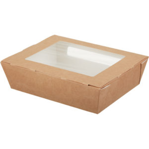 Kartonska kutija sa prozorom ECO salad 1000 ml 190x150x50 mm kraft (200 kom/pak)