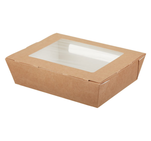 Kartonska kutija sa prozorom ECO salad 1000 ml 190x150x50 mm kraft (200 kom/pak)