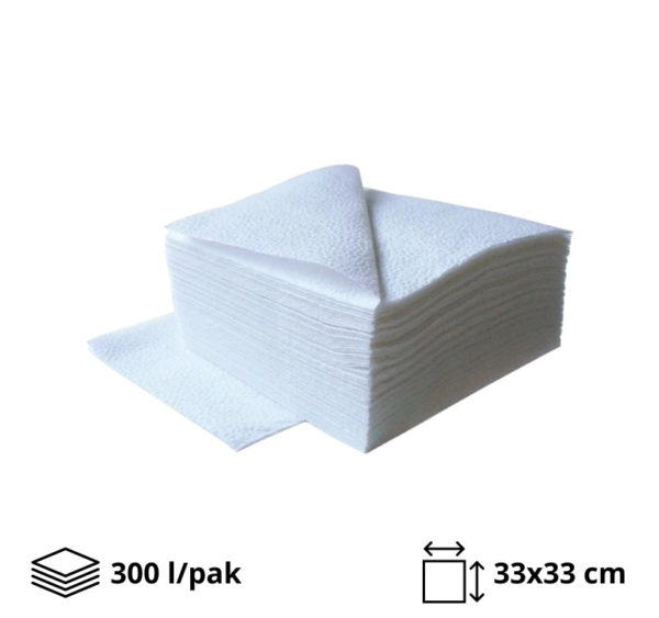 Papirnate salvete 33×33 cm 1-sl bele Tambien 300 l/pak