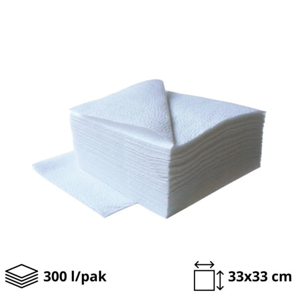 Papirnate salvete 33×33 cm 1-sl bele Tambien 300 l/pak