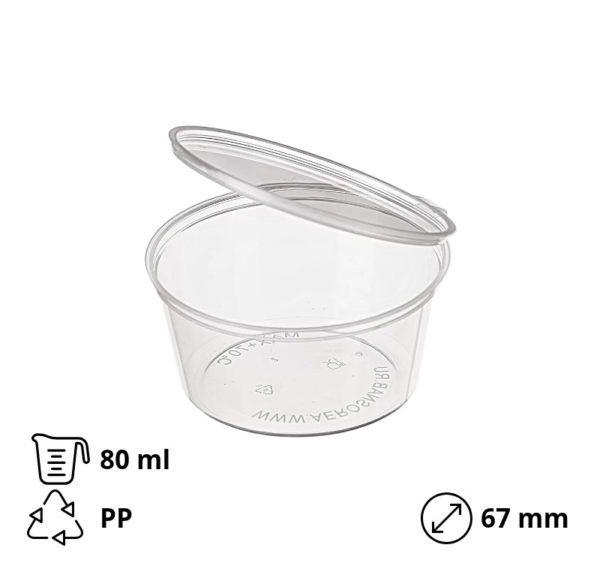 Posuda za sos sa poklopcem PP 80 ml [80 kom/pak]