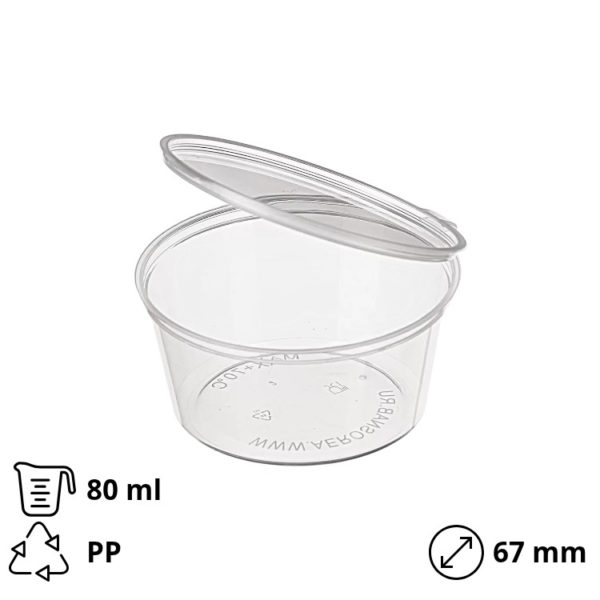 Posuda za sos sa poklopcem PP 80 ml [80 kom/pak]