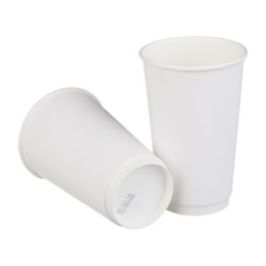 Čaša papirnata dvoslojna 400 (518)ml d=90 mm za topla pića bela (18 kom/pak)