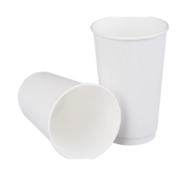 Čaša papirnata dvoslojna 400 (518)ml d=90 mm za topla pića bela (18 kom/pak)