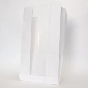Papirna kesa sa prozorom 200(100)x60x300 mm bela